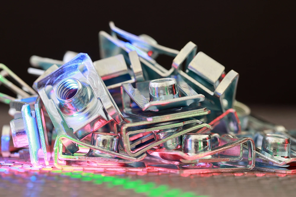 Anodized aluminum components in assorted colors
